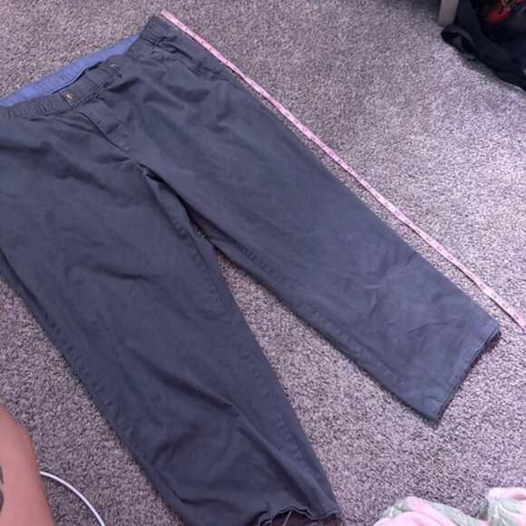 LL Bean Standard Fit Twill Pants XXL 30 Elastic Waist Casual Khaki Green - Picture 5 of 9